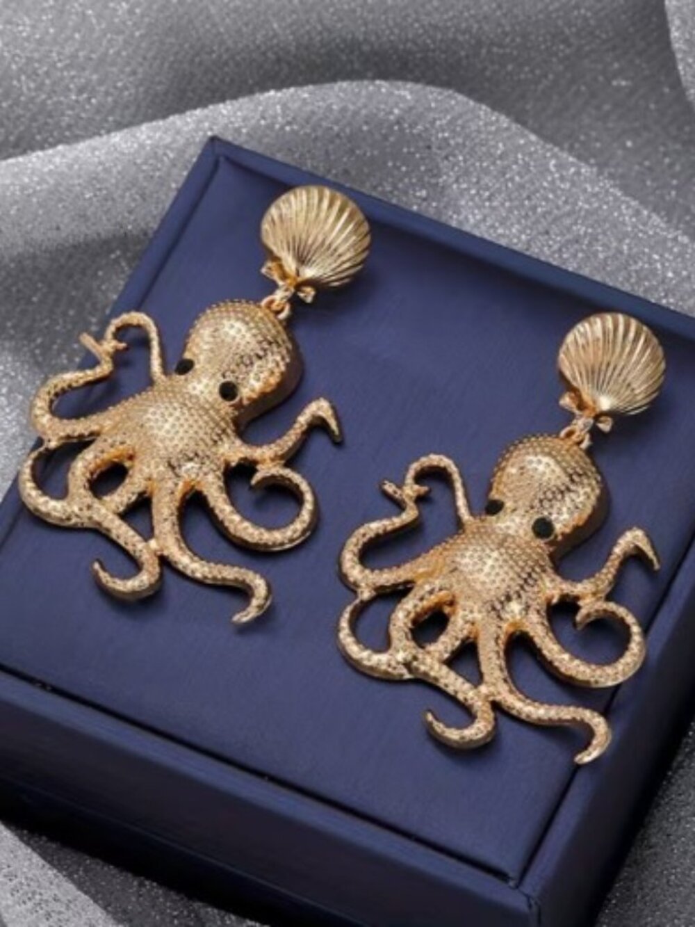 Golden Octopus Statement Dangle Earrings (NEW & SO CUTE!)